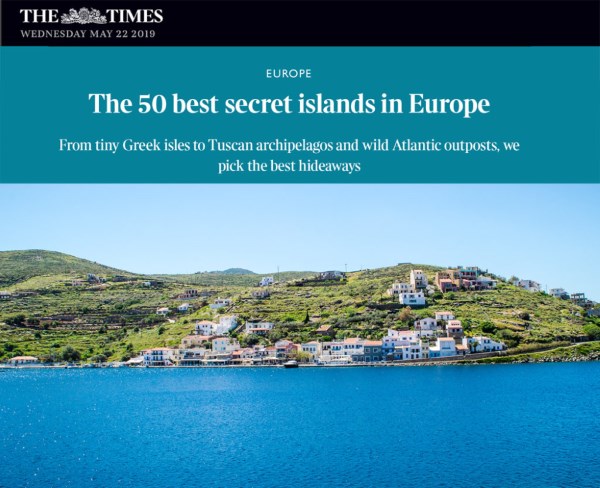 The TIMES: Kea in the 50 best islands in Europe