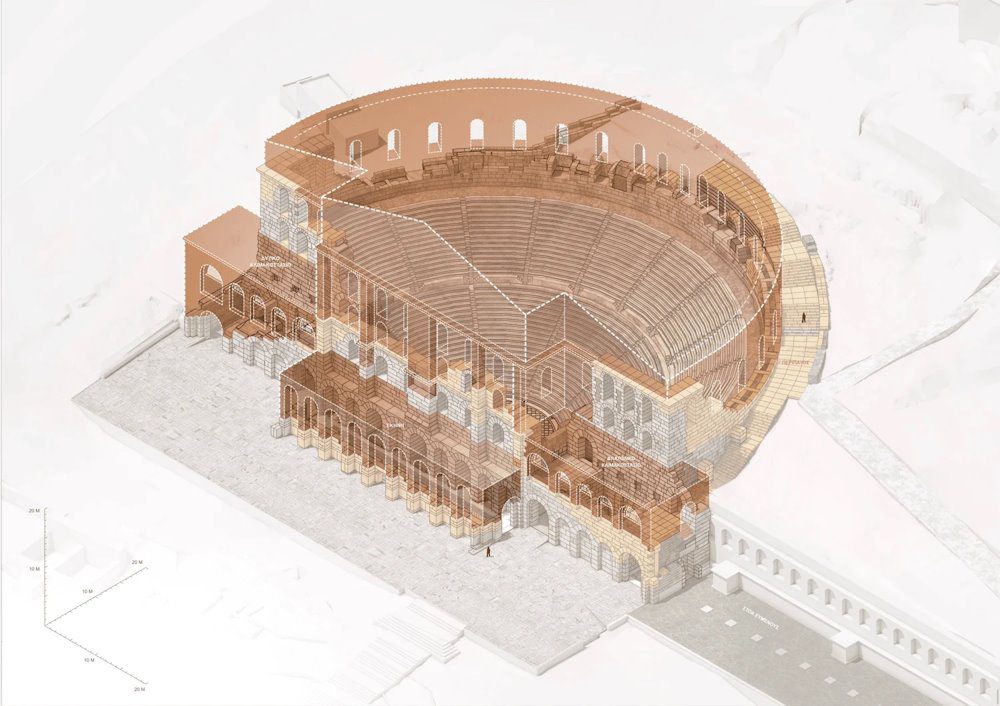 Πιθανή προσθήκη στέγης και στεγασμένων τμημάτων μετά το πέρας των αναστηλώσεων - ΕΙΚΟΝΑ 06